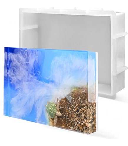 Moule En Silicone Rectangulaire Grand Format RESINWORLD - 30.8x20.8cm, Avec Poignées - Pour Résine Époxy, Plateau, Déco