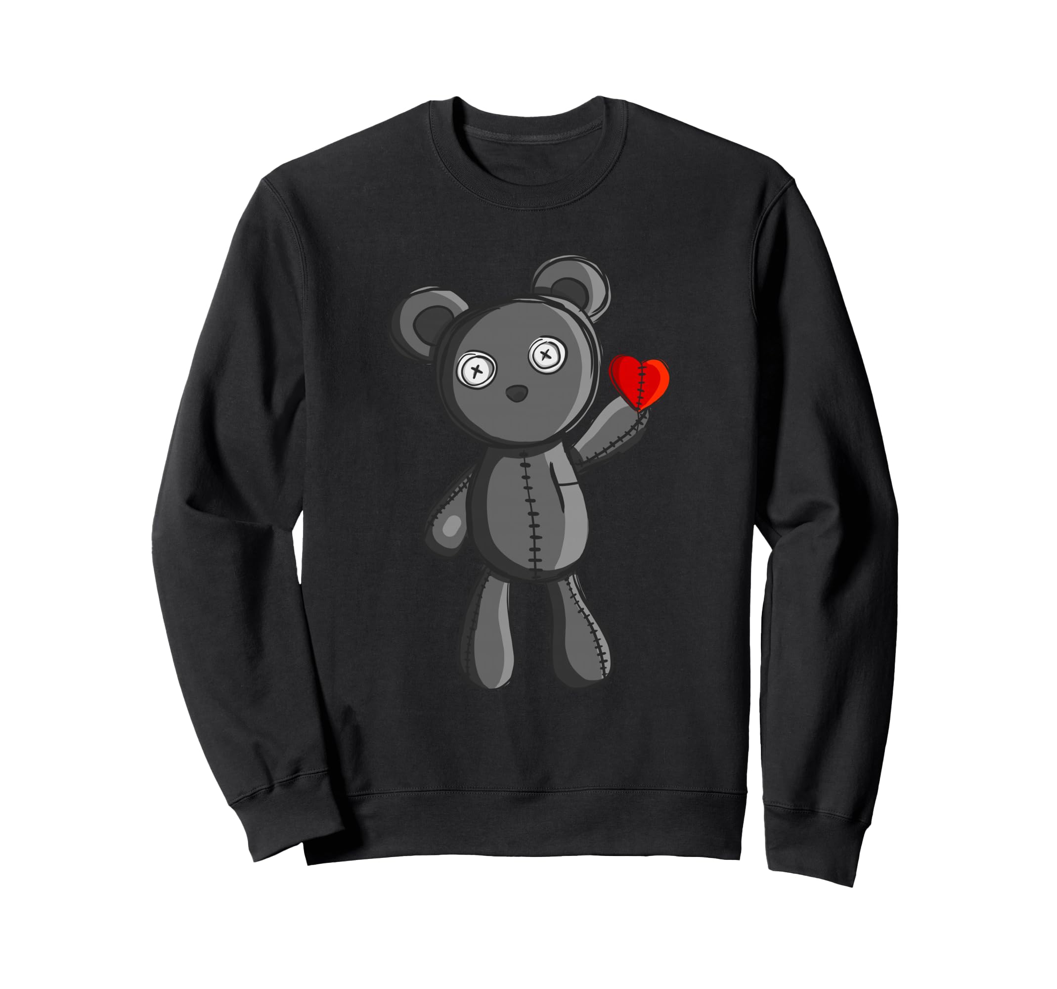 Sweet Little Emo Gothic Teddy Bear with Small Heart Gift Sweatshirt