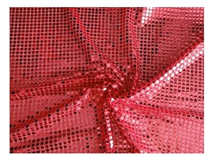 Fabrics-City ROT HOCHWERTIG PAILETTEN STOFF PAILLETTENSTOFF 6MM STOFFE, 2431