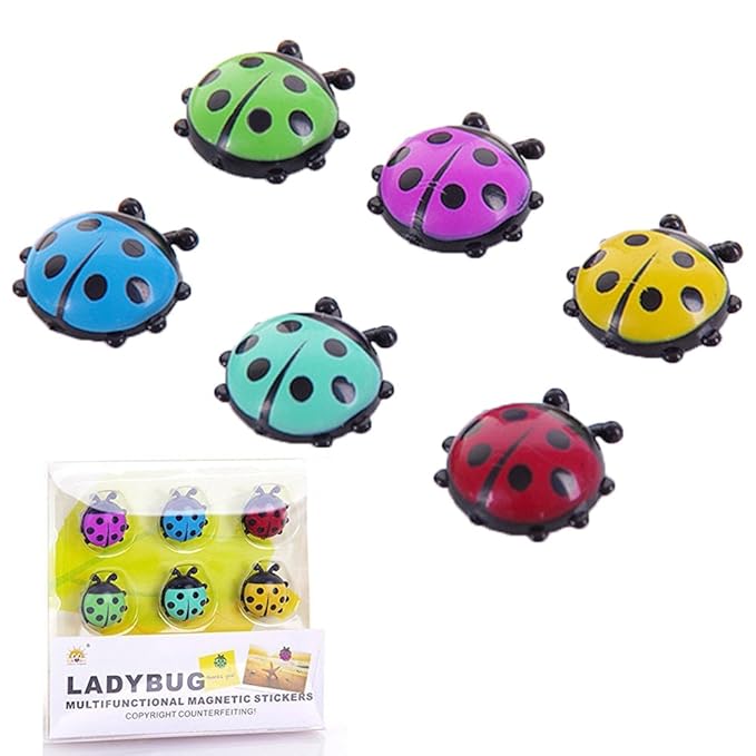 hulisen imanes para nevera, 6 piezas Mariquita Insectos Forma ...