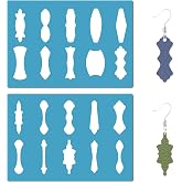 GORGECRAFT 2 Styles Reusable Acrylic Earrings Making Template Fancy Bails Leather Cutting Stencils Jewelry Shape Templates for Earring Making Scrapbooking Painting Art Crafts Supplies 5x3.5 Inch
