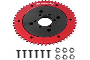 VCUJSUC Universal 35 Chain 53T Split Sprocket with Adapter for Predator 212cc 196cc 79cc Go Kart Mini Bike CT200U-EX CT200U BT200X CT100U MB200 MBX11 Motorcycle Black