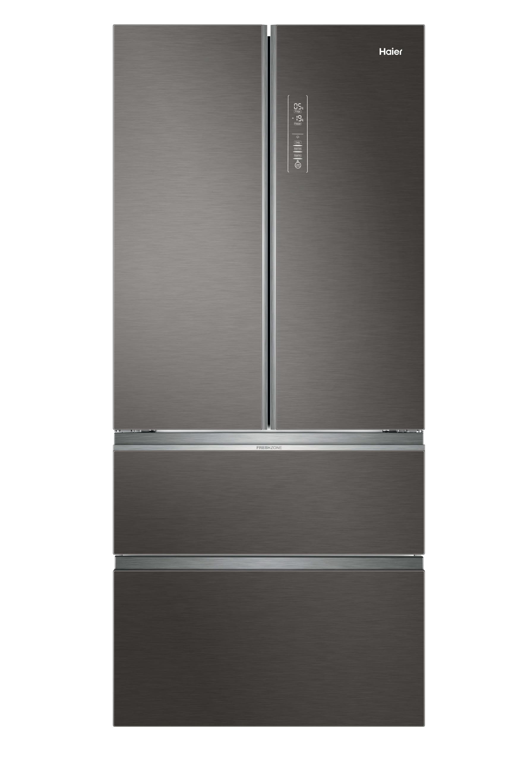 Haier French Door Kühl-Gefrierkombination I 83 cm Breite, 539 L I French Door Kühlschrank mit Eiswürfelbereiter, Touch & No Frost I Doppeltür Kühlschrank mit Gefrierfach I FD 83 SERIE 7 HB18FGSAAA