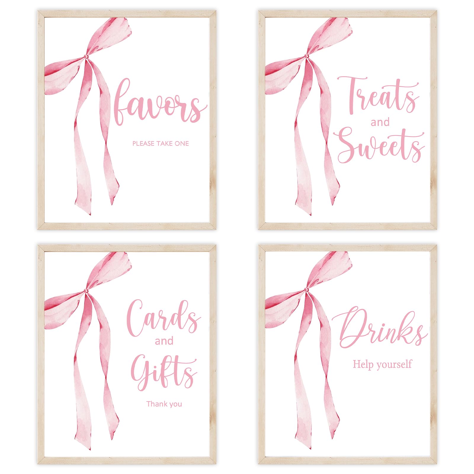 Photo 1 of 4PCS Bow Table Sign Centerpieces for Bow Baby Shower Decorations Bow Girls Birthday Decorations Party Supplies(8x10in)