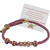 To My Granddaughter Bracelet "A Link That Can Never Be Undone"Peach Blossom Bracelet,Adjustable Braided Bracelet for Women, Inspirational Birthday Jewelry Christmas Stocking Stuffers for Women (pink)