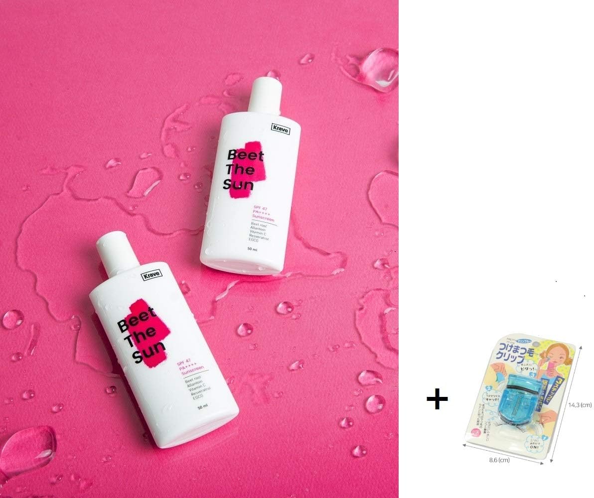 [Krave Beauty] Beet The Sun SPF 50+ PA++++ 50ml 2ea + Portable Japanese Eyelash Curler + Dr.young BB5ml 2ea + mini lipbalm
