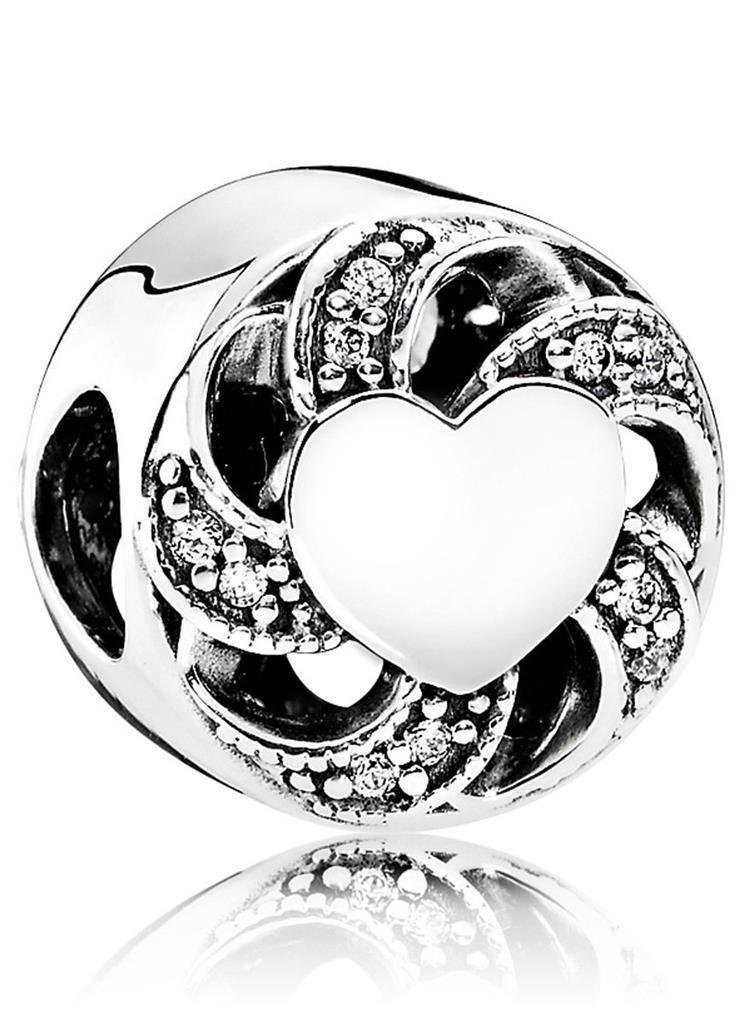 PANDORA 791976CZ Women's Charm 925 Silver Zirconia White, Enamel, Cubic Zirconia
