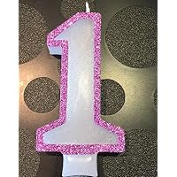 Wasiwax No 1 Birthday Candle - LILAC GLITTER