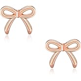 Small Bow Earrings for Women Cute Silver Gold Stud Earrings Simple Minimalist Small Dainty Earrings