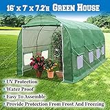 BenefitUSA Multiple Size Large Greenhouse Walk in Outdoor Plant Gardening Hot Greenhouse (16'x7'x7')