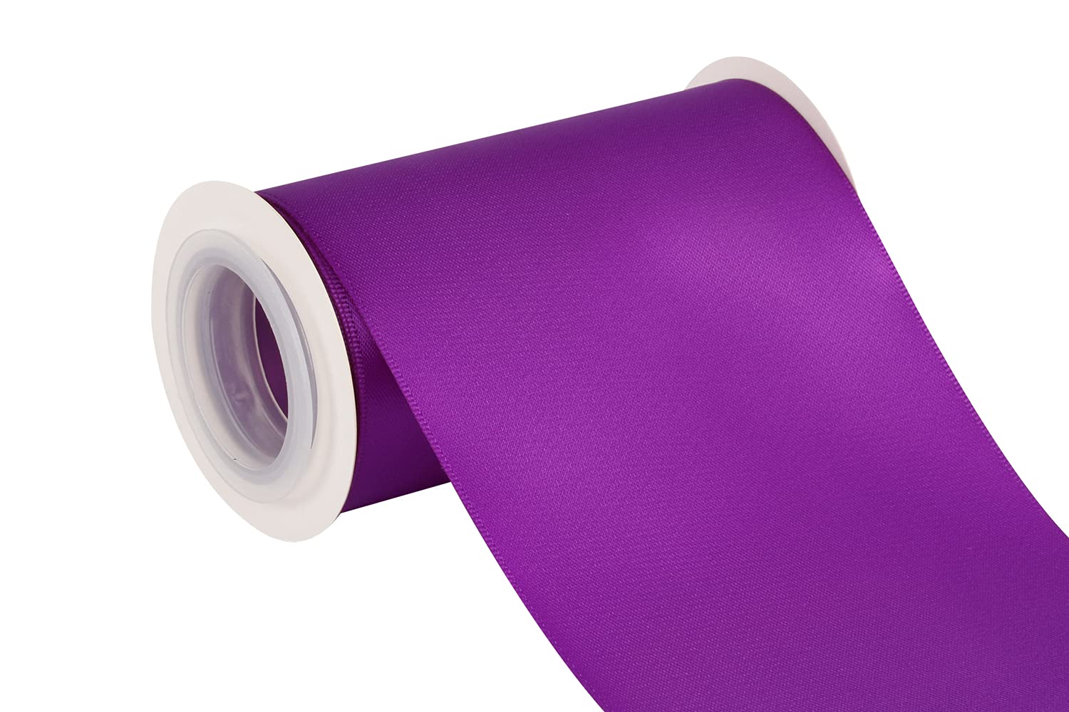 Joycrosso 100mm Double Faced Satin Ribbon 4.5 Meters-Roll Set for Chair Sash Gift Wrapping Party Favor Home Decoration Craft Supplies, Purple