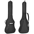 Donner 47 Inch Bass Guitar Case, 0.4 Inch Thick Padding Sponge 600D Ripstop Waterproof Nylon Soft Electric Bass Guitar Gig Bag with 3 Pockets and Back Hanger Loop, Black