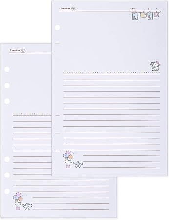 Amazon システム手帳用リフィル ルーズリーフ バインダー メモ ビジネス手帳 専用リーフ リフィル用紙 A6 6穴 クリーム カートーン 45枚 2冊 手帳用リフィルセット システム手帳用リフィル 文房具 オフィス用品