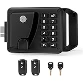 Feikenee RV Door Lock Keyless Entry, Heavy-Duty RV Door Lock Replacement Kit with Password & Remote Control, Fits 3.75" x 2.7