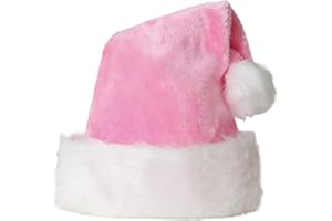 LKQBBSZ Santa Hat for Women, Adults Unisex Velvet Comfort Xmas Hat Extra Plush for Christmas New Year Festive Holiday Party