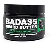 Badass Beard Care Beard Butter For Men - THE PHARAOH, 3 oz - Made of Natural Ingrediens for Healthy, Soften and Itchness Free Beard and Mustache