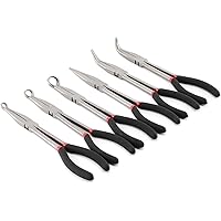AIRTOON 6-Piece 11" Hose Gripper Plier & Long Reach Pliers Set, Straight, 45, 90-Degree Angle, 5/16-Inch, 1/2-Inch, 3/4-Inch 