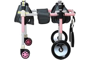 Elitix 2/4 Wheels Dog Wheelchair can Adjustable, Xs to XXL Leg Brace Wheel Chair for Small Medium Large Dog, Dog Mobility Aids for Back Legs(Pink,X-Small)