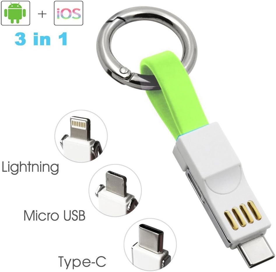 ライトニングケーブル 短い 充電ケーブル 3in1 Micro Usb Type C Lightning 1本3役 Usbマルチケーブル 携帯 急速充電 コード キーホルダー 充電器 地震 災害 旅行 出張 アウトドア活動などの必携品 Iphone Ipod Ipad Macbook Samsung Sony Xiaomi Amazon
