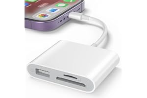 WAMAXLINK SD Card Reader for iPhone, [Apple MFi Certified] Lightning to Memory Card Reader with USB Camera Adapter, Trail Game Camera SD Card Viewer Supports SD and TF Card Micro SD Card Adapter for iPhone iPad