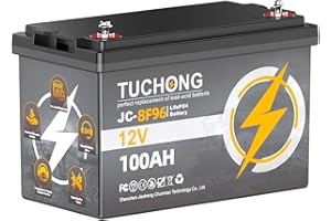 TUCHONG 12V 100Ah LiFePO4 Battery, Rechargeable Lithium Battery - Built-in 100A BMS 15000 Cycles Perfect for RV, Off-Grid, Marine, Home Energy Storage