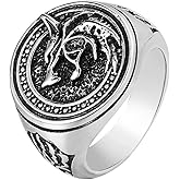 MIVEIVIA Animal Ring Odin's Celtic Wolf Stainless Steel Rings for Men Nordic Viking Runes Amulet Gift Animal Talisman men jewelry Cuban Rings for men