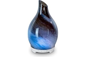 MAROMAMIX Essential Oil Diffuser 120ML Glass Ultrasonic Aromatherapy Oil Diffuser-Aroma Humidifier Glass Diffuser,7 Color Changing Light Waterless Auto-Off-Ultra-Quiet for Sleeping Yoga Home Office and Spa