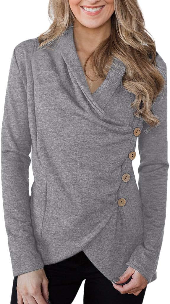 LEXUPE Women Autumn Winter Warm Comfortable Coat Casual Fashion Jacket Long Sleeve Solid Sweatshirt Pullover Tops Blouse Shirt