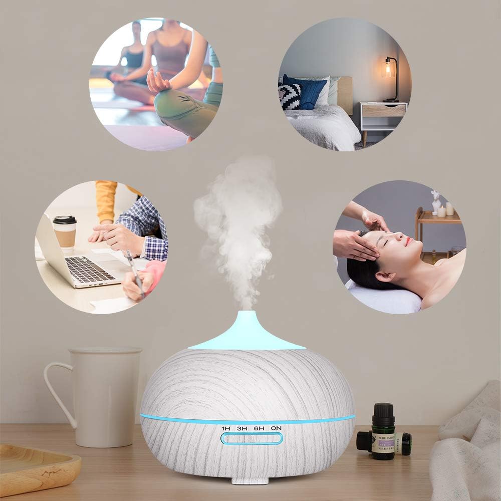 WD&CD 300-400 ML Essential Oil Diffusers Ultrasonic Aroma Diffuser Humidifier Cool Mist, Waterless Auto-off - Image 3