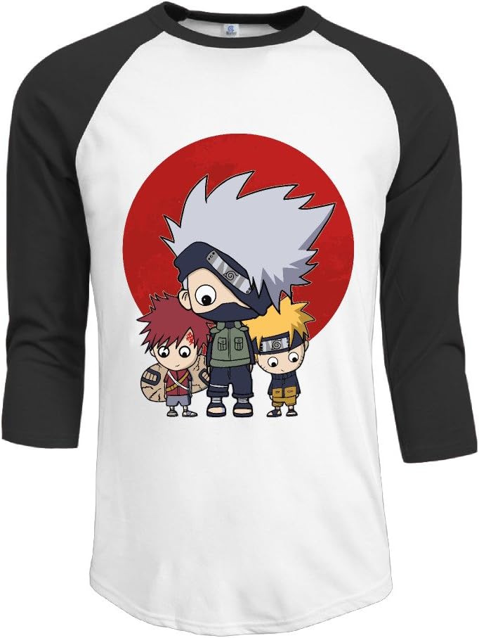 OYOLOY Men's Naruto Uzumaki Logo 3/4 Sleeve 100% Cotton Baseball Tee/T Shirts