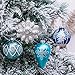 Valery Madelyn 10ct Winter Wishes Glass Christmas Ball Ornaments Silver and Blue,Themed with Tree Skirt(Not Included)