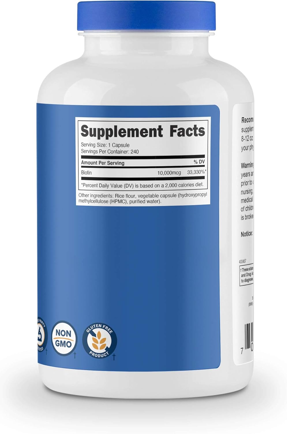 Nutricost Biotin (Vitamin B7) 10,000mcg, 240 Capsules - Gluten Free, Non-GMO: Health & Personal Care