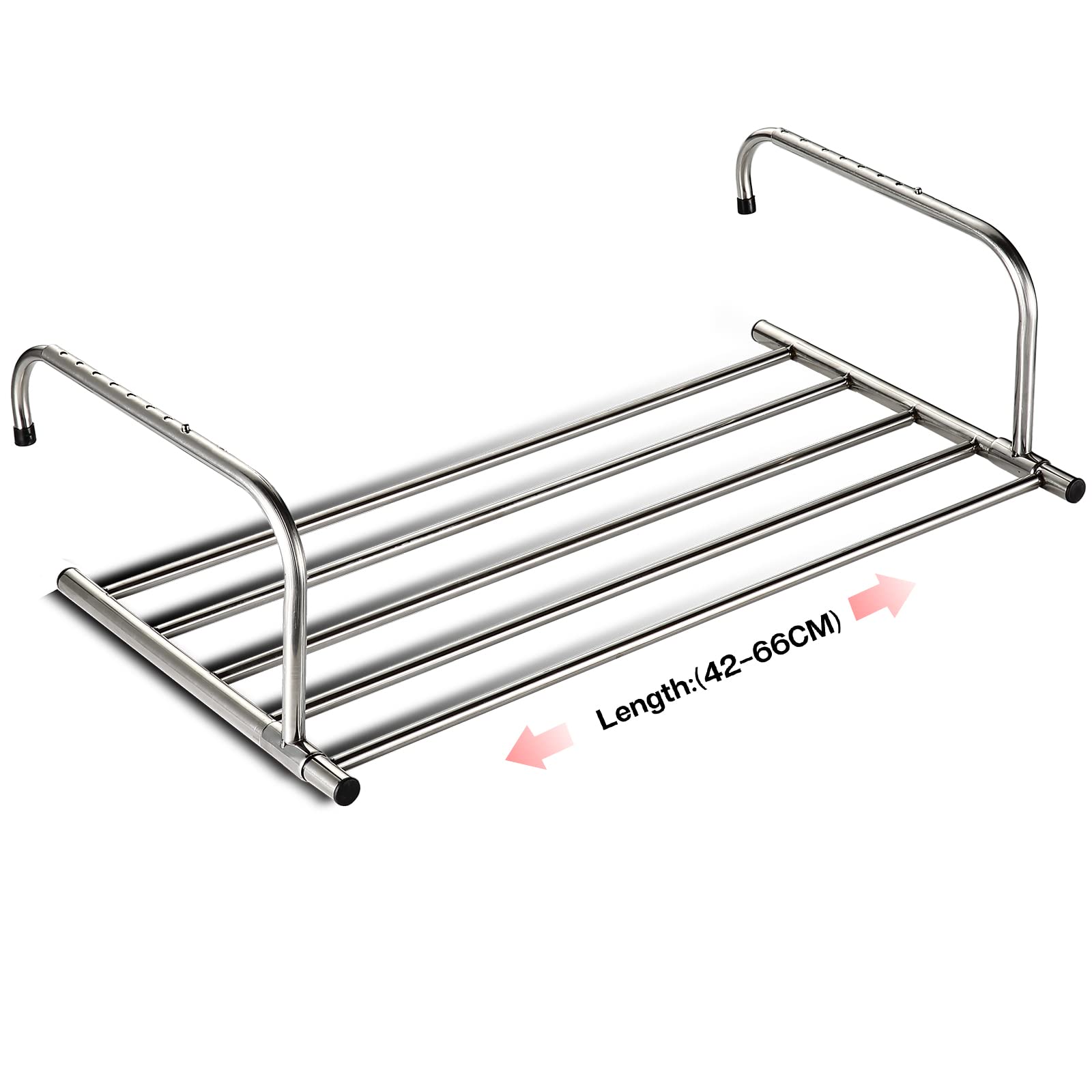 ANEWSIR Radiator Clothes Airer Clothes Dryer Drying Rack Laundry, Stainless Steel Extendable Foldable Heated Clothes Airer Towel Holder Indoor Outdoor (42-66 cm)