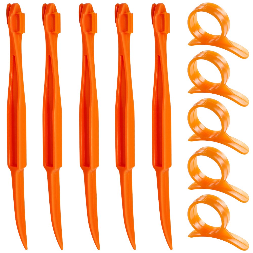 SENHAI Orange Citrus Peelers, Set of 10 Plastic Fruit Lemon Skin Remover Slicer