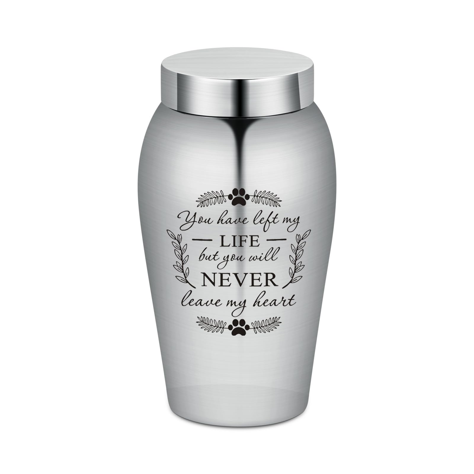 AIWENXI Pet Urn Memorial Urn Container Jar Pot Urn Memorial Urn Keepsake Pet Dog Cat Urns Mini Urns Stainless Steel Memorial Urn Urn for Cremation Ashes (Life Never)