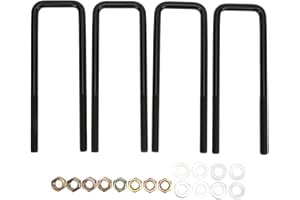 Certified OEM Square U Bolts Kit - 10" Extra Long Heavy Duty Rear Axle U Bolts for Silverado 1500