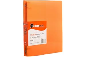 JAM Paper Plastic 1 inch Binder - Orange 3 Ring Binder - Sold Individually
