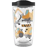 Tervis Construction Kids Made in USA Double Walled Insulated Tumbler Travel Cup Keeps Drinks Cold & Hot, 16oz, Classic