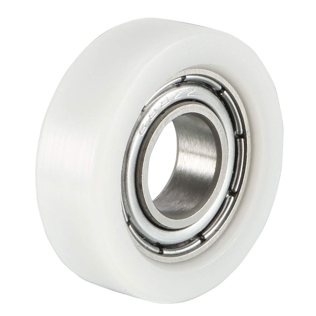 sourcing map 4pcs 8x22x7mm Roller Idler Bearing Pulley Sliding Conveyor Wheel White