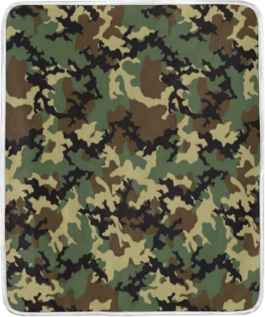 Amazon Com Wxlife Green Camo Black Camouflage Print Soft Warm