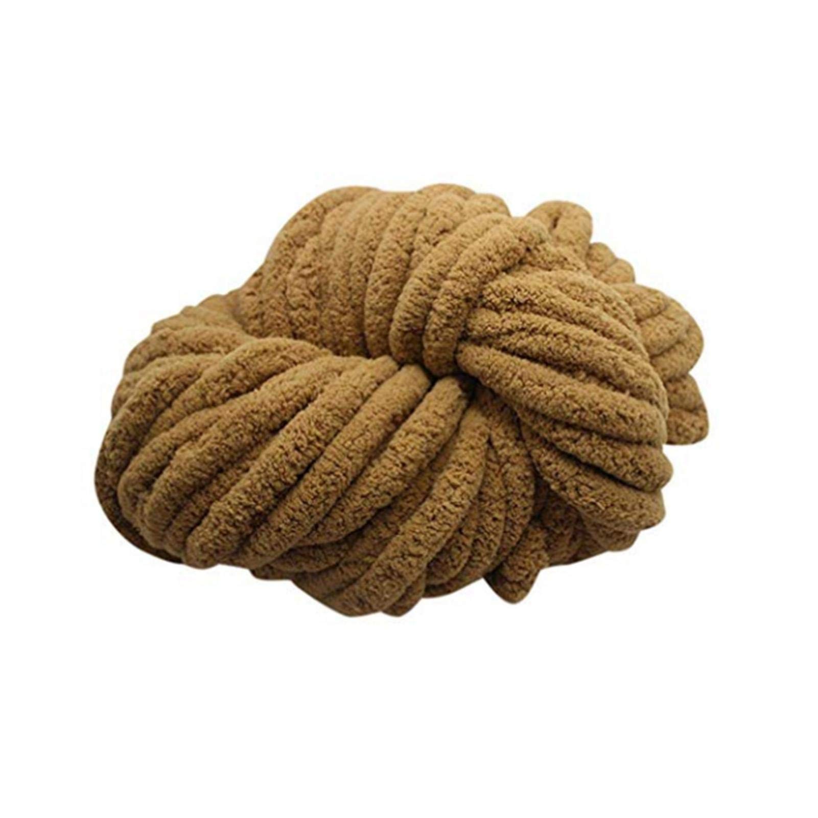 Wool Yarn Chenille Yarn Coarse Yarn Blanket Yarn Super Soft Extreme Arm Knitting Crocheting Acrylic Yarn Colors Bulky Wool Yarn, for Arm Knitting, Giant Chunky Knit Blankets Throws, 18M Length