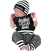 Aoswep Newborn Infant Baby Clothes Long Sleeve Romper + Pants + Hat 3PCS Outfits Set
