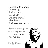 AMERICAN LUXURY GIFTS Nothing Lasts Forever Quote - Vintage Feminine Script Wall Art - Motivational Women's Bedroom Decor - 8x10 Unframed Print