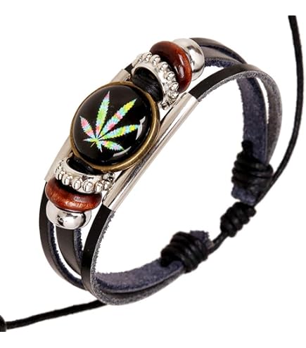Amazon.com: Yooce 420 Leaf Wristbands Bracelet, 4Pcs : Sports