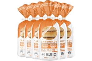 Carbonaut Gluten Free Bagels, Low Carb Bagels, Keto Bread, Keto-Certified Food, Snack, Meals, Non-GMO, Vegan Bagels 6 Pack (Plain)