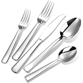 Silverware Set for 8, Prendcyx 40-Piece Heavy Duty Flatware Cutlery Set, 18/0 Food-Grade Stainless Steel Tableware Set, Dishwasher Safe for Home, Restaurant, Wedding, Party, Mirror Polished