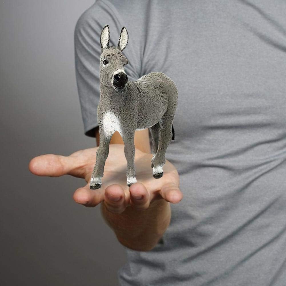 niyin204 3.7inch Donkey Wild Life Figurine Toy Animal Figures, Donkey Foal, Realistic Individually Hand-Painted Toy Figurine Model For Ages 3 And Up transferable