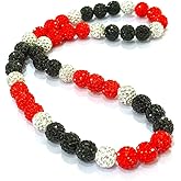 NUSTTAL Baseball Necklace for Boys Men Bling Ice Collection Cross Pendant Necklace for Women Rhinestone Clay Beaded Discoball Accessories Gifts for Baseball Team Players Lovers