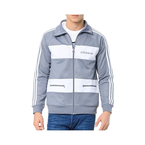 adidas Originals Beckenbauer Track Top Europa Trainingsjacke Jacke Grau Weiß