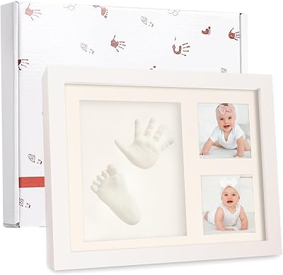 GEMMAHW Baby Handprint Footprint Kit Memory Art Picture Frame Nursery Decor
